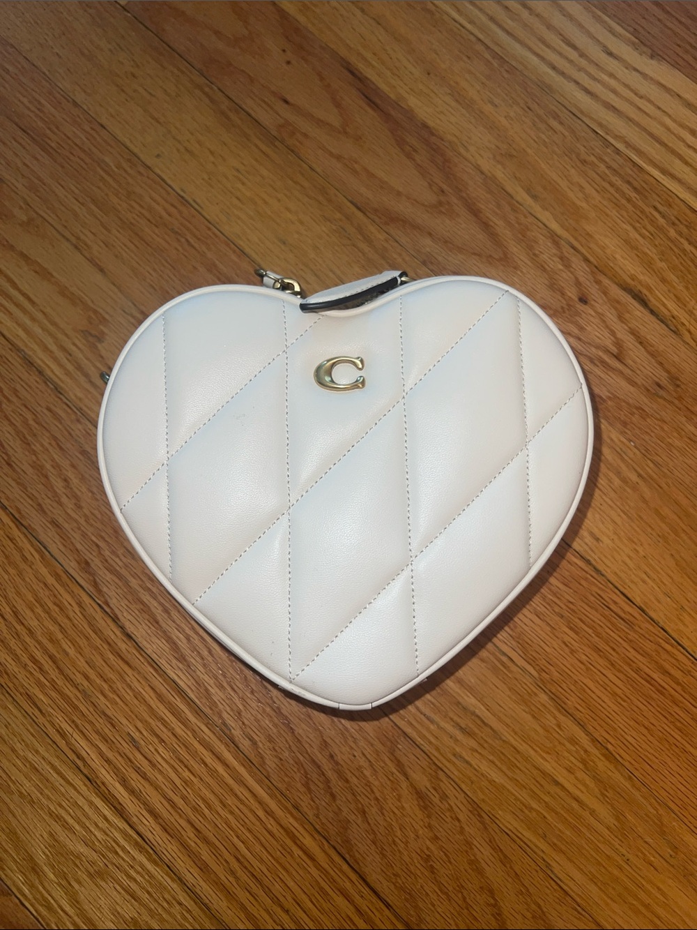 Coach White Quilted Heart Mini Crossbody